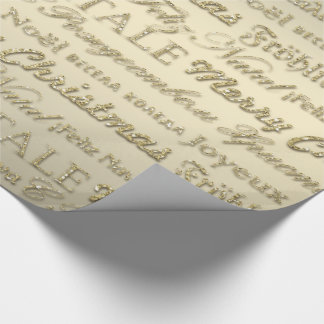 Frohe Weihnachtsgrüße Multi-Sprachen Gold Geschenkpapier