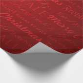 Frohe Weihnachtsgrüße Multi-Sprachen Red Geschenkpapier (Ecke)