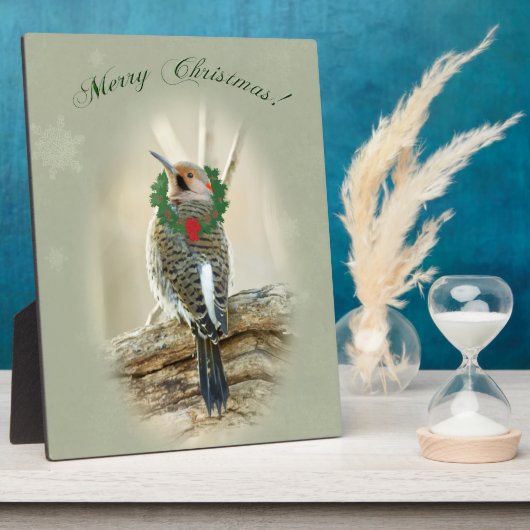 Frohe Weihnachtsgrüße - Northern Flicker Fotoplatte (Seite)