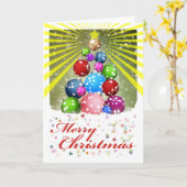 Frohe Weihnachtsgrüße Ornamente Tree Star Karte (Gelbe Blume)