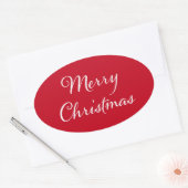 Frohe Weihnachtsgrüße Ovaler Aufkleber (Umschlag)