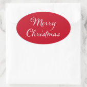 Frohe Weihnachtsgrüße Ovaler Aufkleber (Tasche)