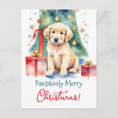 Frohe Weihnachtsgrüße Retrieve für Hunde Menschen Postkarte (Vorderseite)