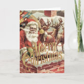 Frohe Weihnachtsgrüße Retro Weihnachtskarte Feiertagskarte (Vorderseite)