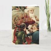 Frohe Weihnachtsgrüße Retro Weihnachtskarte Feiertagskarte (Vorderseite)