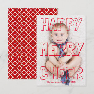 Frohe Weihnachtsgrüße Roter Block - 3x5 Weihnachts Einladung