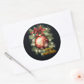 Frohe Weihnachtsgrüße Runder Aufkleber (Umschlag)
