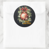 Frohe Weihnachtsgrüße Runder Aufkleber (Tasche)