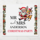 Frohe Weihnachtsgrüße Santa Bierflaschenetikett (Einzelnes Label)