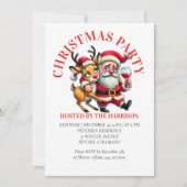 Frohe Weihnachtsgrüße Santa Einladung (Vorderseite)