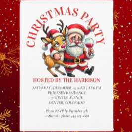 Frohe Weihnachtsgrüße Santa Einladung