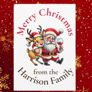 Frohe Weihnachtsgrüße Santa Feiertagskarte