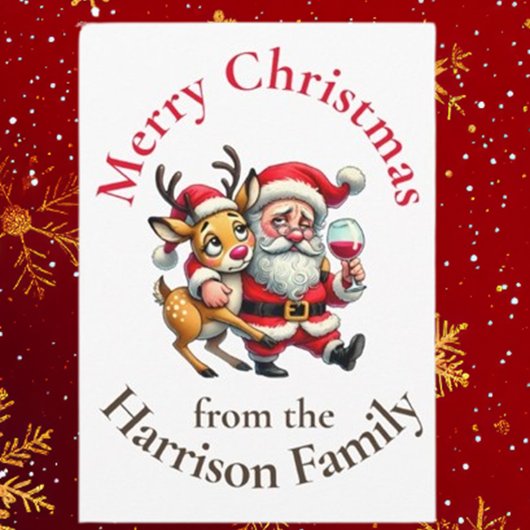 Frohe Weihnachtsgrüße Santa Feiertagskarte