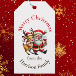 Frohe Weihnachtsgrüße Santa Geschenkanhänger