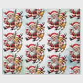 Frohe Weihnachtsgrüße Santa Geschenkpapier (Flach)