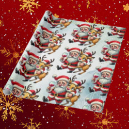 Frohe Weihnachtsgrüße Santa Geschenkpapier