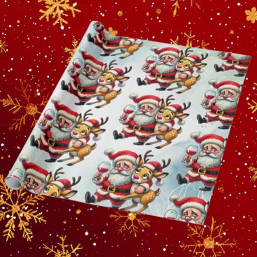 Frohe Weihnachtsgrüße Santa Geschenkpapier