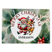 Frohe Weihnachtsgrüße Santa Große Geschenktüte (Rückseite)