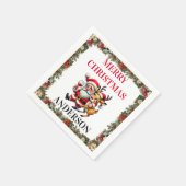 Frohe Weihnachtsgrüße Santa Serviette (Ecke)