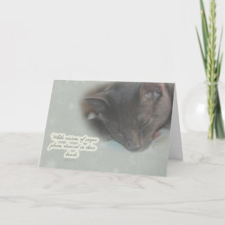 Frohe Weihnachtsgrüße - Schlafen Kitty - Träume Feiertagskarte