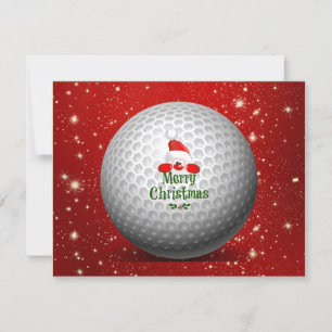 Frohe Weihnachtsgrüße vom Golfing Santa Feiertagskarte