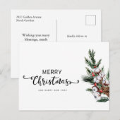 Frohe Weihnachtsgrüße Weihnachtskarte Feiertagspostkarte (Vorne/Hinten)