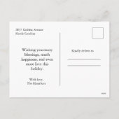 Frohe Weihnachtsgrüße Weihnachtskarte Feiertagspostkarte (Rückseite)