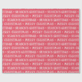 Frohe Weihnachtsgrüße Weiß und Rot Muster Geschenkpapier (Flach)