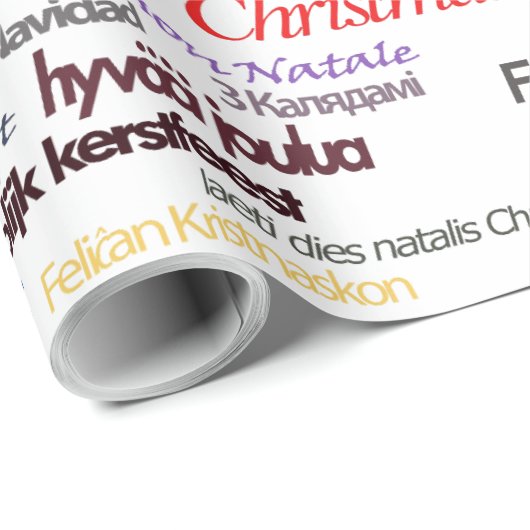 Frohe Weihnachtsgrüße Zitat Ausländische Sprachen Geschenkpapier (Rolleneckpunkt)
