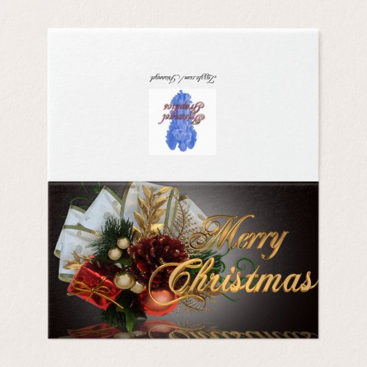 Frohe Weihnachtsgrüßkarte (Außenseite Aufgefaltet)