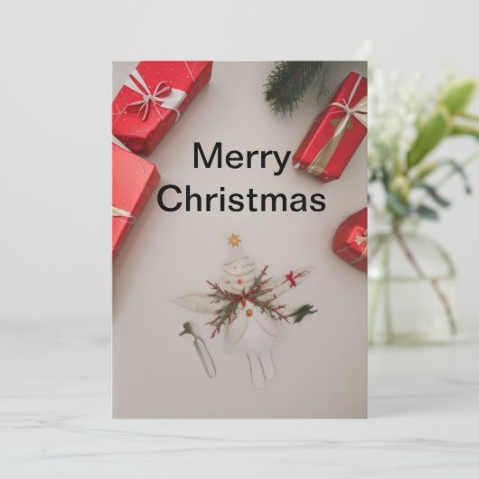 Frohe Weihnachtsgrüßkarte Feiertagskarte (Stehend Vorderseite)