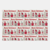 Frohe Weihnachtsgürtel Dolls in Red w Snow 3 Geschenkpapier Set (Vorderseite 3)