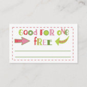 Frohe Weihnachtsgutscheine Visitenkarte (Rückseite)