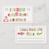 Frohe Weihnachtsgutscheine Visitenkarte (Vorne/Hinten)