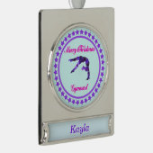 Frohe Weihnachtsgymnast Custom Banner Ornament (Rechts)