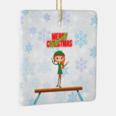 Frohe Weihnachtsgymnast Elf Keramikornament (Rechts)