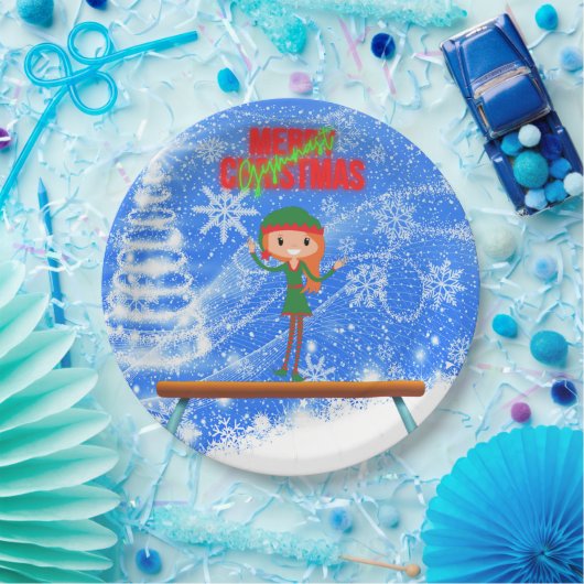Frohe Weihnachtsgymnast Elf Pappteller (Party)