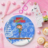Frohe Weihnachtsgymnast Elf Pappteller (Party)
