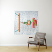 Frohe Weihnachtsgymnast Elf Wandteppich (Beispiel (Horizontal))