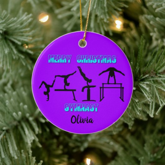 Frohe Weihnachtsgymnast Keramik Ornament (Baum)