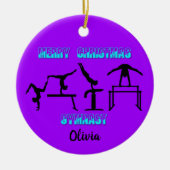 Frohe Weihnachtsgymnast Keramik Ornament (Vorne)