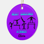 Frohe Weihnachtsgymnast Keramik Ornament (Links)
