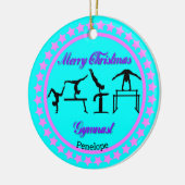 Frohe Weihnachtsgymnast Keramik Ornament (Links)