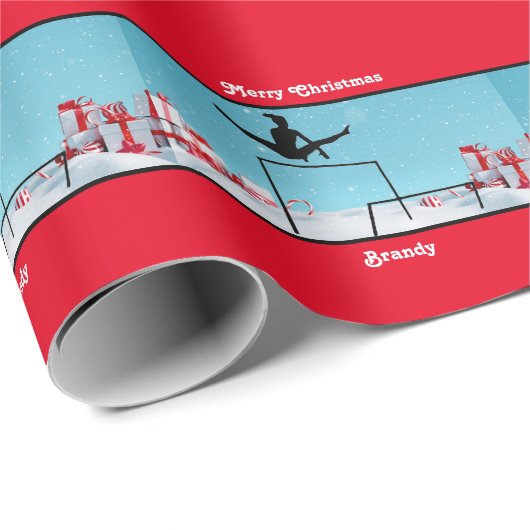 Frohe Weihnachtsgymnastik Geschenkpapier (Rolleneckpunkt)