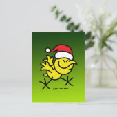 Frohe Weihnachtshähnchen Feiertagspostkarte (Stehend Vorderseite)