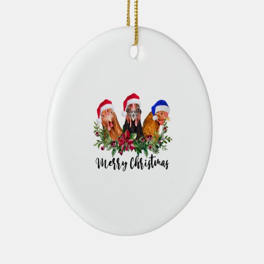 Frohe Weihnachtshähnchen Keramik Ornament (Rechts)