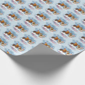 Frohe Weihnachtshähnchen und Rooster am Nordpol Geschenkpapier (Ecke)