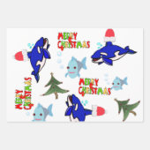 Frohe Weihnachtshai Polar Bear Santa Geschenkpapier Set (Vorderseite 3)