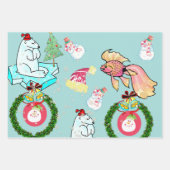 Frohe Weihnachtshai Polar Bear Santa Geschenkpapier Set (Vorderseite 2)