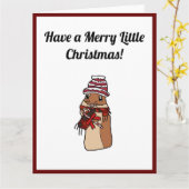 Frohe Weihnachtshamster Gerbil Cartoon Holiday Pet Karte (Gelbe Blume)